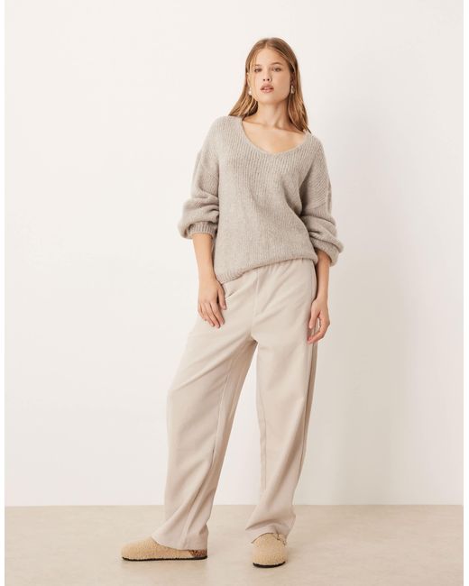 Pull oversize réversible en maille - gris pierre Jdy en coloris Natural