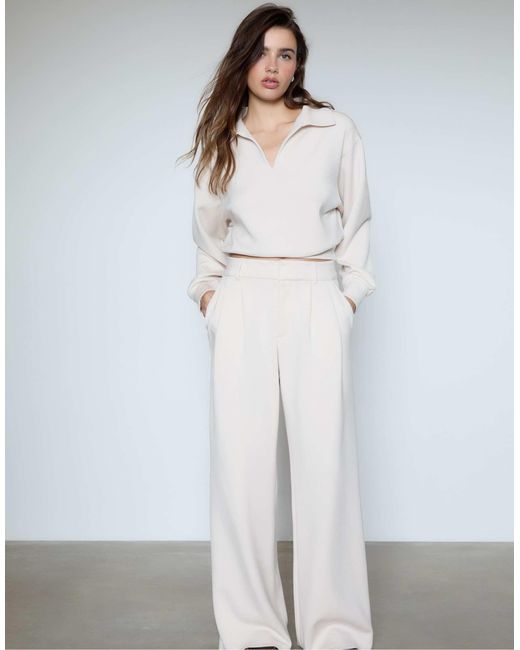 Stradivarius White – weiches sweatshirt