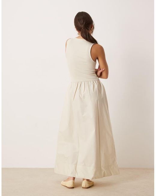 Vestido Largo Con Cintura Baja De Algodón De -Neutro Mango de color Natural