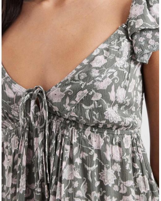 Hollister White Handkerchief Boho Babydoll Top