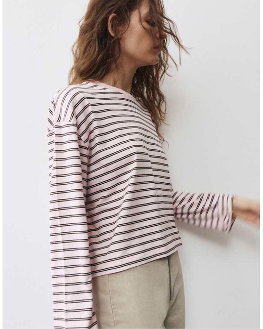 Pull&Bear Multicolor Boxy-fit Long Sleeve T-shirt