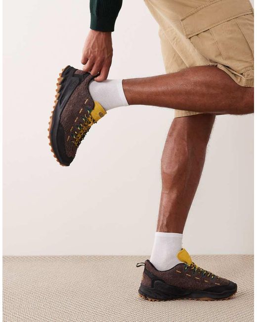 Keen Brown Jasper Zionic Textured Suede Sneakers for men