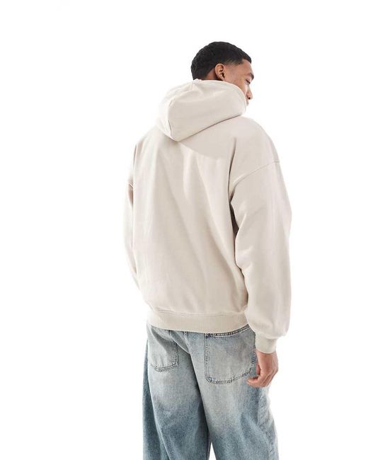 Only & Sons White Vintage Fit Hoodie for men