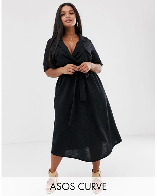 belted shirt dress midi
