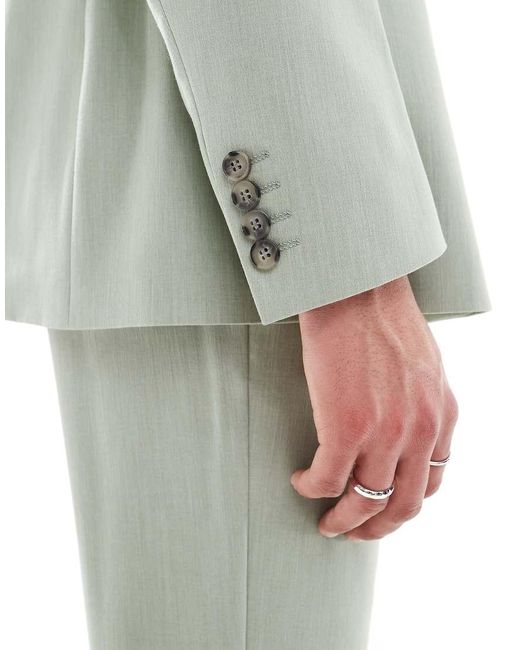 ASOS White Double Breasted Regular Suit Jacket for men