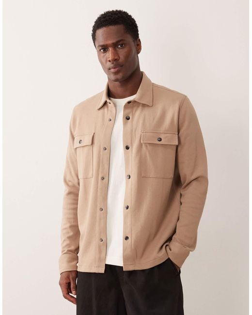 SELECTED Natural Sweat Shacket for men