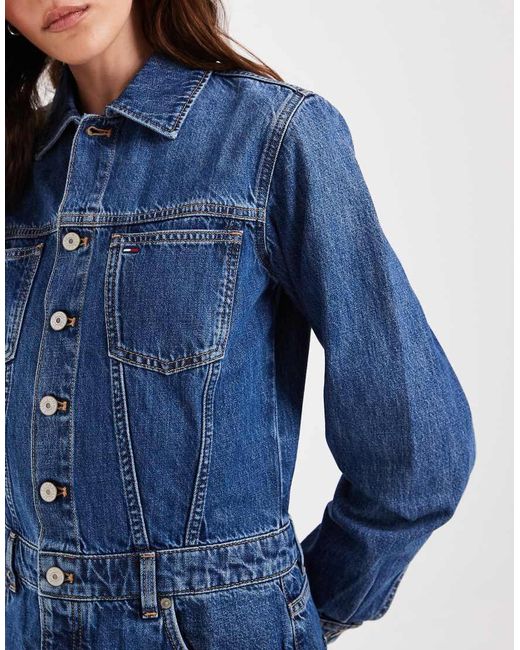 Tommy Hilfiger Blue Denim Trucker Dress