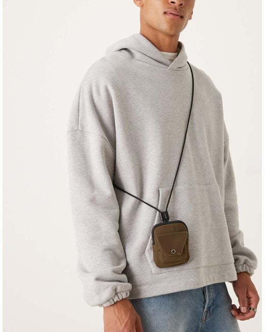 ASOS Gray Pouch With Strap for men