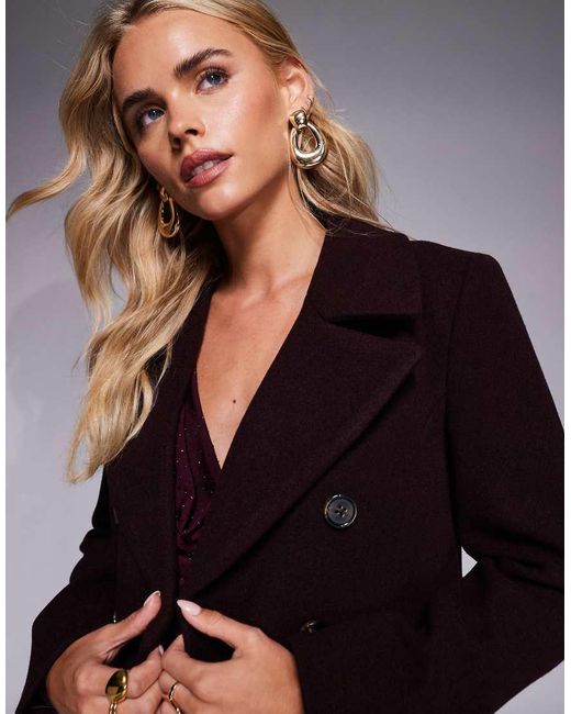 Forever New Purple Longline Midaxi Smart Coat