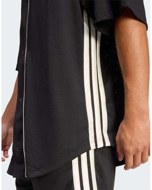 Adidas Black Stadium Mesh Baseball Shirt for men