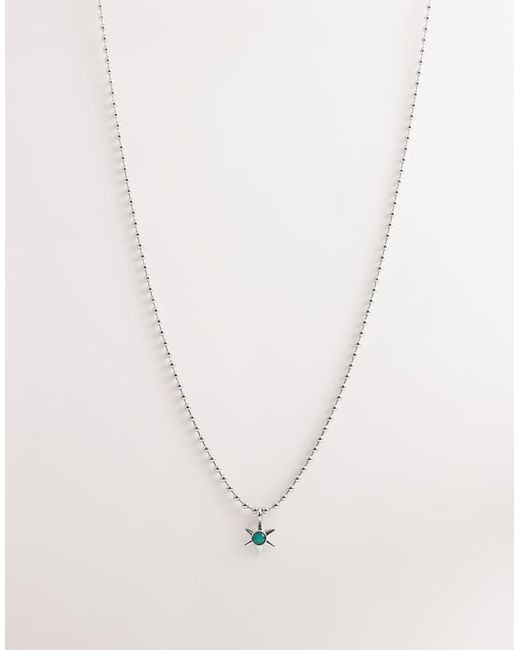 ASOS White Moodstone Star Pendant Necklace for men