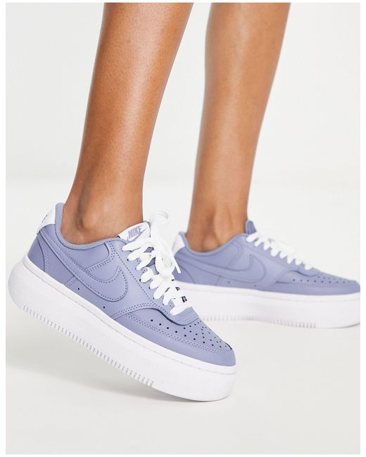 Nike Court Vision Alta Leather Platform Sneakers in Blue | Lyst