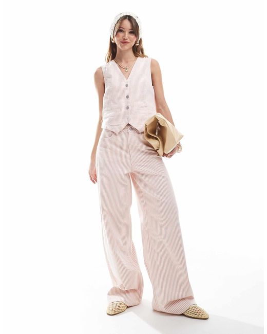 Object Pink – jeansweste mit streifen, kombiteil