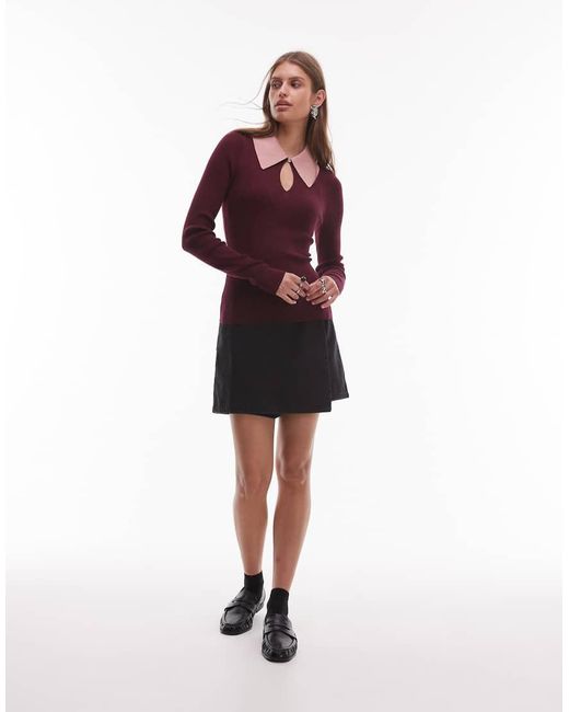 & Other Stories Red Wool Blend Knitted Top