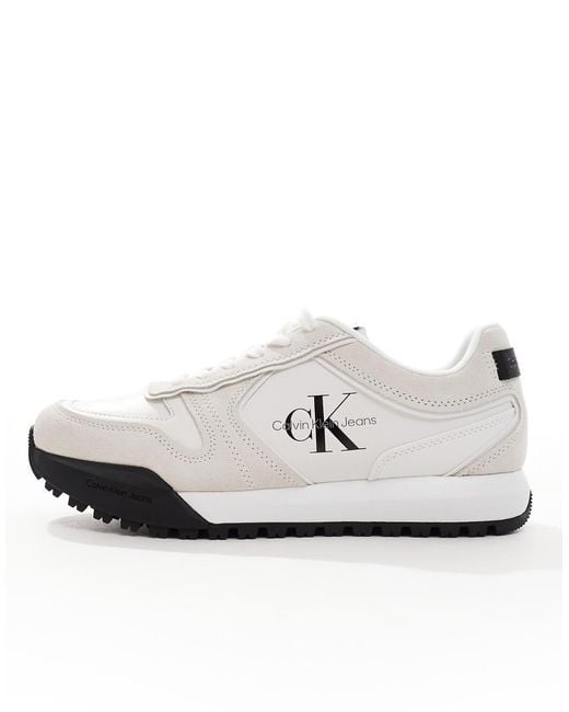 Calvin Klein White Logo Runner Sneakers for men