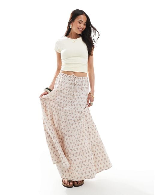 Cotton On White Cotton On Tiered Maxi Skirt