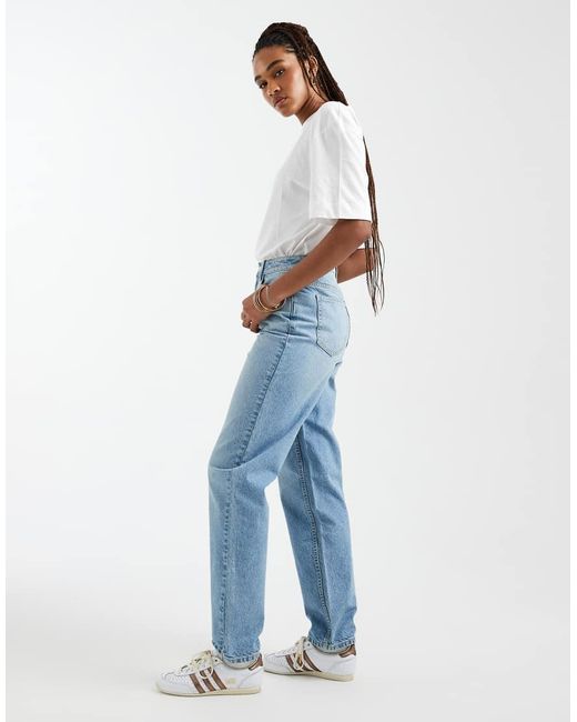 ASOS Blue Asos Design Tall High Rise Relaxed Mom Jeans