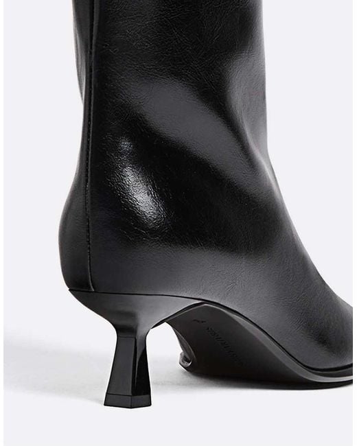 Stradivarius Black Kitten Heel Boot