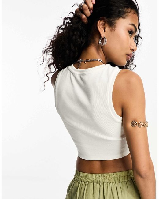 ONLY White Cropped Tank Top