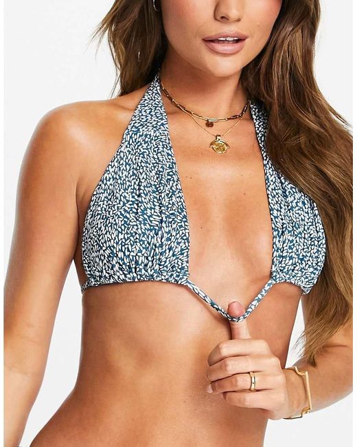 Rhythm Multicolor Masina Gathered Front Halter Bikini Top