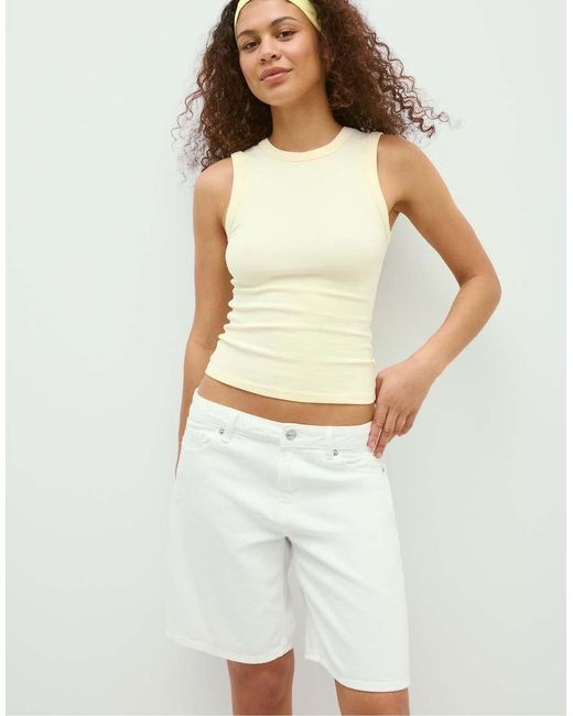 Stradivarius Natural Basic Fitted Top