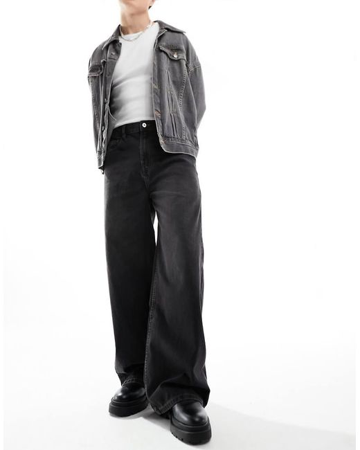 Collusion Black X003 Wide Leg Jeans for men