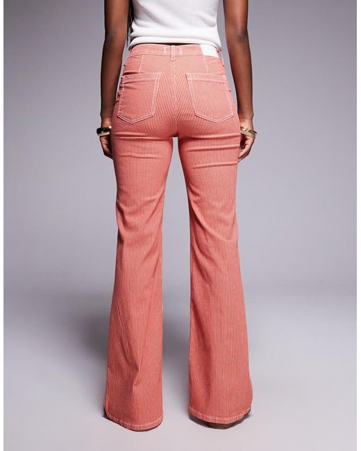 River Island Red Relaxed Flare Jean