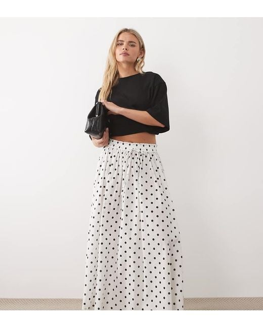 JDY Petite White Pleated Maxi Skirt