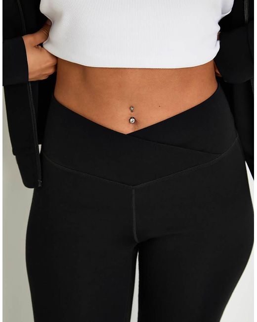 Sundek White Sunde Velour Touch Wrap High-Waisted Flare Leggings