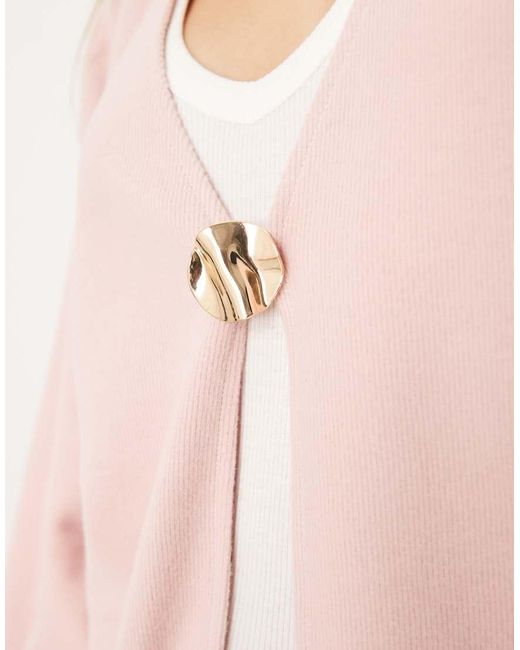 ASOS Blue Supersoft Wide Sleeve Hardware Detail Cardigan