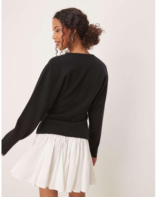 Cárdigan De Punto Compacto De Gina Tricot de color Black