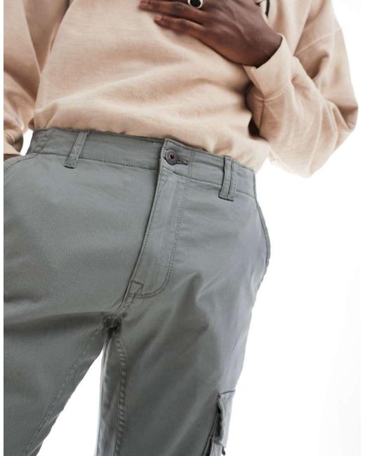Jack & Jones White Intelligence Cuffed Cargo Trouser for men