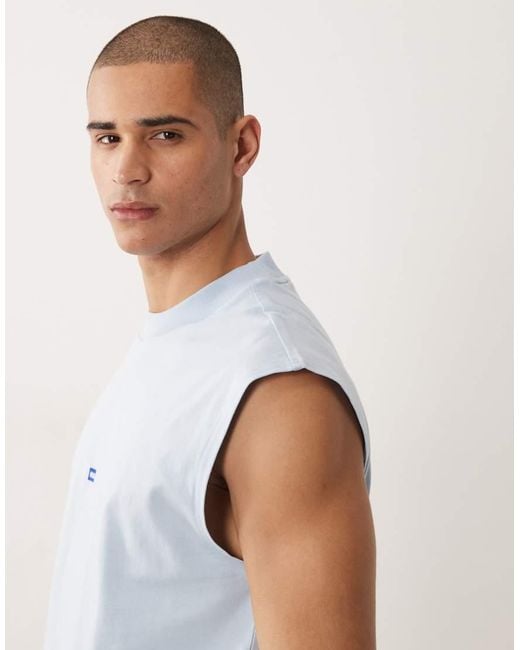 HUGO White Sleeveless Cotton T-shirt With Logo Detail for men