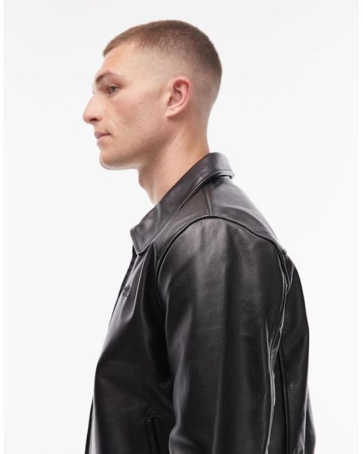 Schott Nyc – hochwertige bomberjacke aus echtleder in Black für Herren