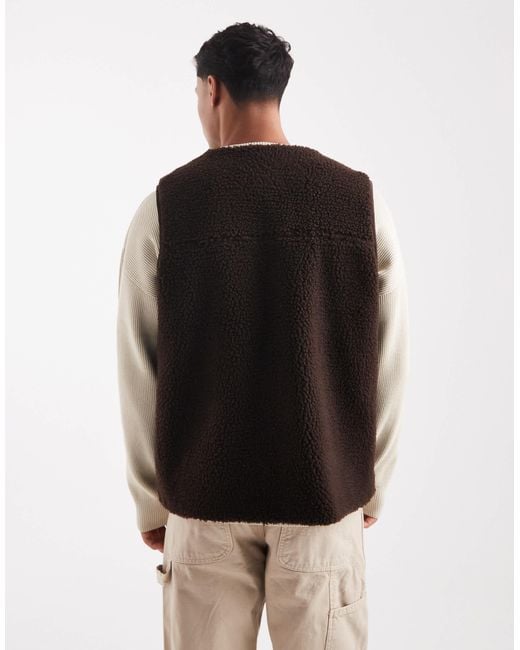 ASOS Brown Borg Utility Vest for men