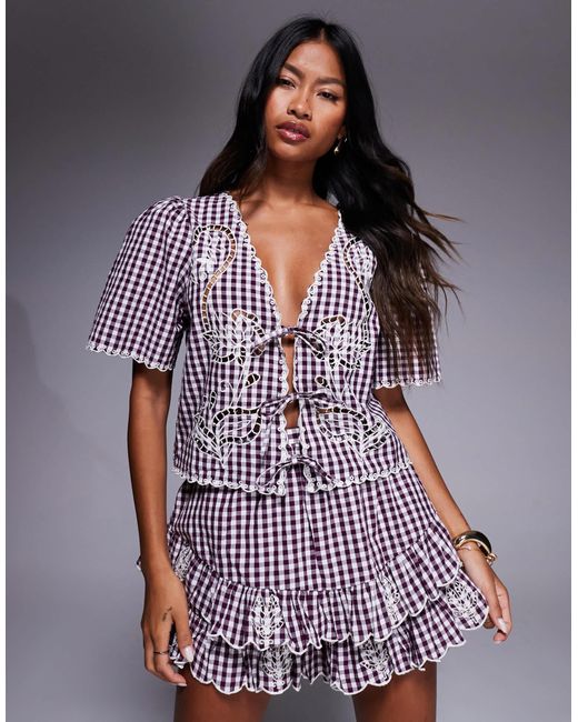 River Island Purple Frill Skort