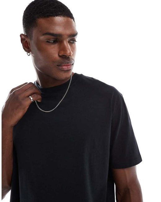 T-Shirt Basic Comoda Nera di ASOS in Black da Uomo