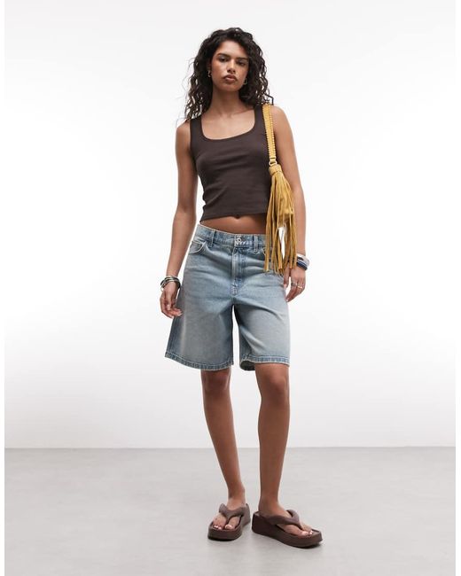 Monki Black 90s Ribbed Tank Top