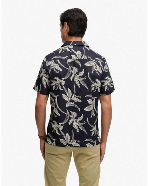 Superdry Gray Hawaiian Print Short Sleeve Shirt for men