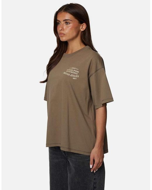 Good For Nothing Brown Oversized Graphic Tee