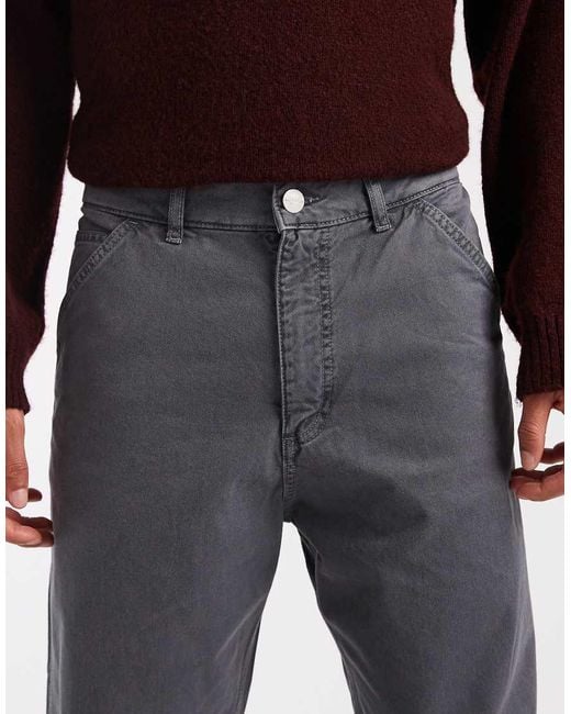 Jack & Jones Gray Alex baggy Workwear Trousers for men