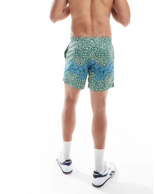 Farah Blue Colbert Flower Print Swim Shorts for men