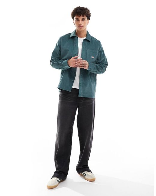 Camisa Verde Oscuro De Pana De Dickies de hombre de color Blue