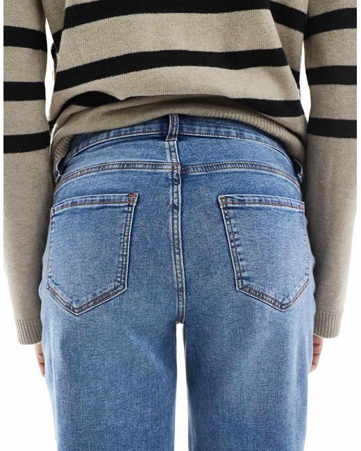 Mama.licious Blue Mamalicious Maternity Straight Leg Jeans With Soft Over The Bump Band