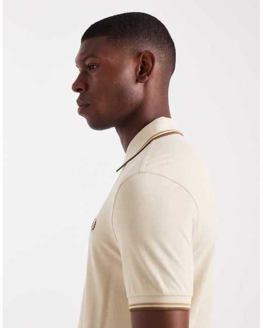Fred Perry Natural Twin Tipped Polo Shirt for men