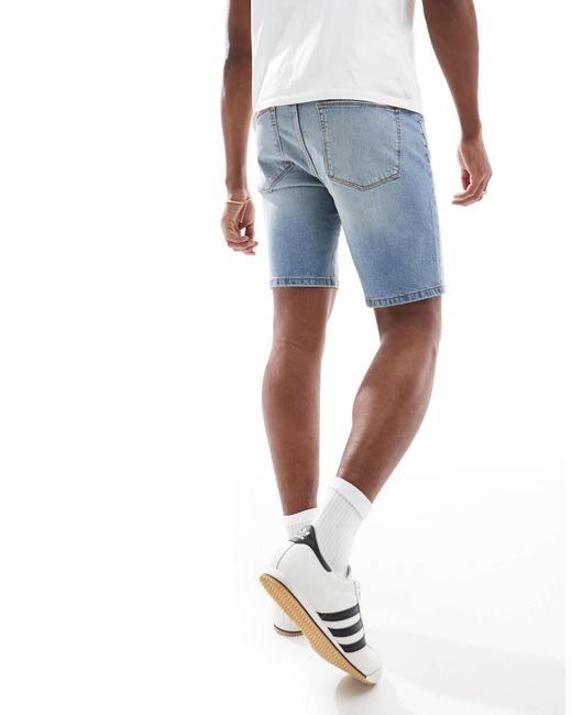 ASOS Blue Skinny Denim Shorts for men