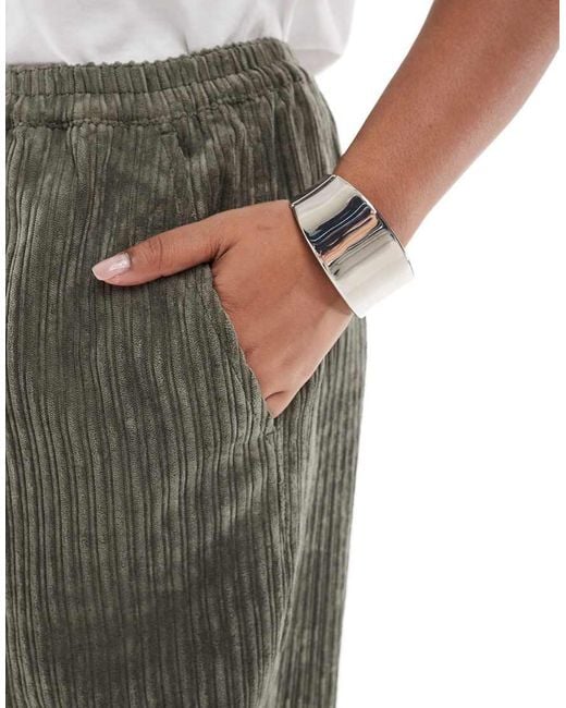 ASOS Green Asos Design Curve Corduroy Pull On Pants