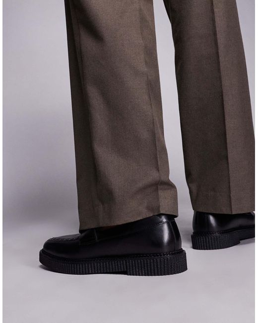 ASOS – creepers-loafer aus em leder in Gray für Herren