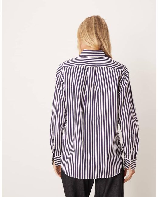 Polo Ralph Lauren Purple Icon Logo Stripe Shirt