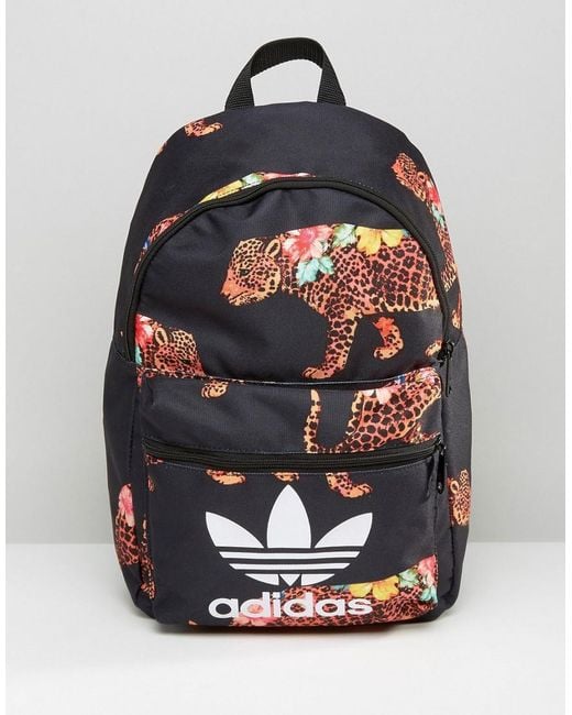Adidas Multicolor Originals X Farm Multi Leopard Print Backpack With Trefoil Logo